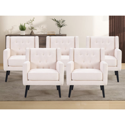 29" Wide Contemporary Soft Upholstered Tufted Armchair With Solid Wood Legs