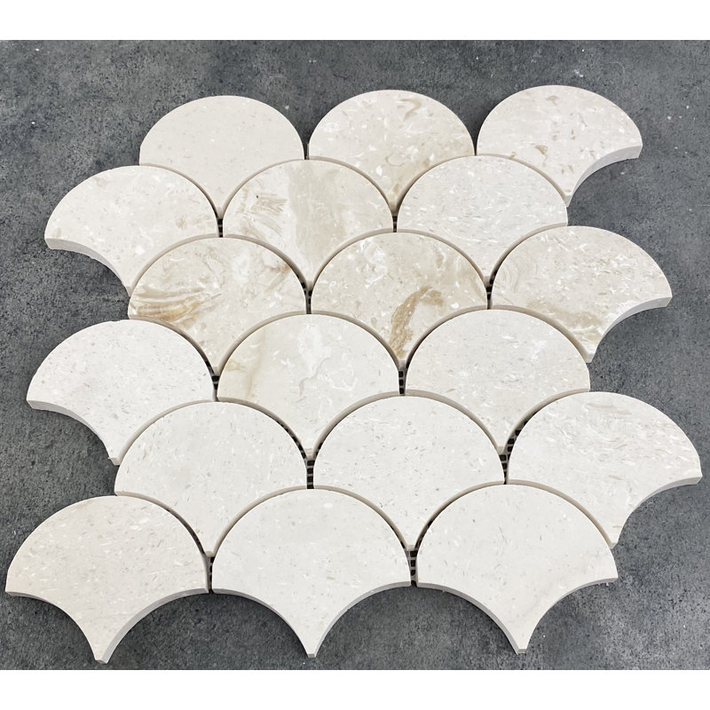Shellstone 3" X 3" Travertine Mosaic Tile