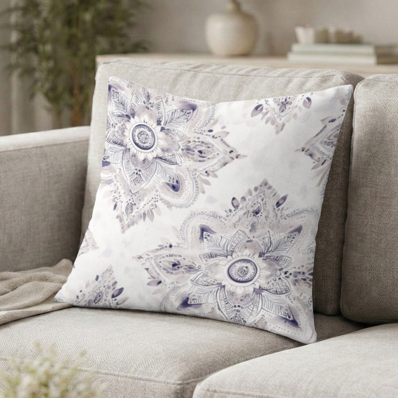 Coussin décoratif à motif cachemire - Coussin Boho, H 20 po x l 20 po