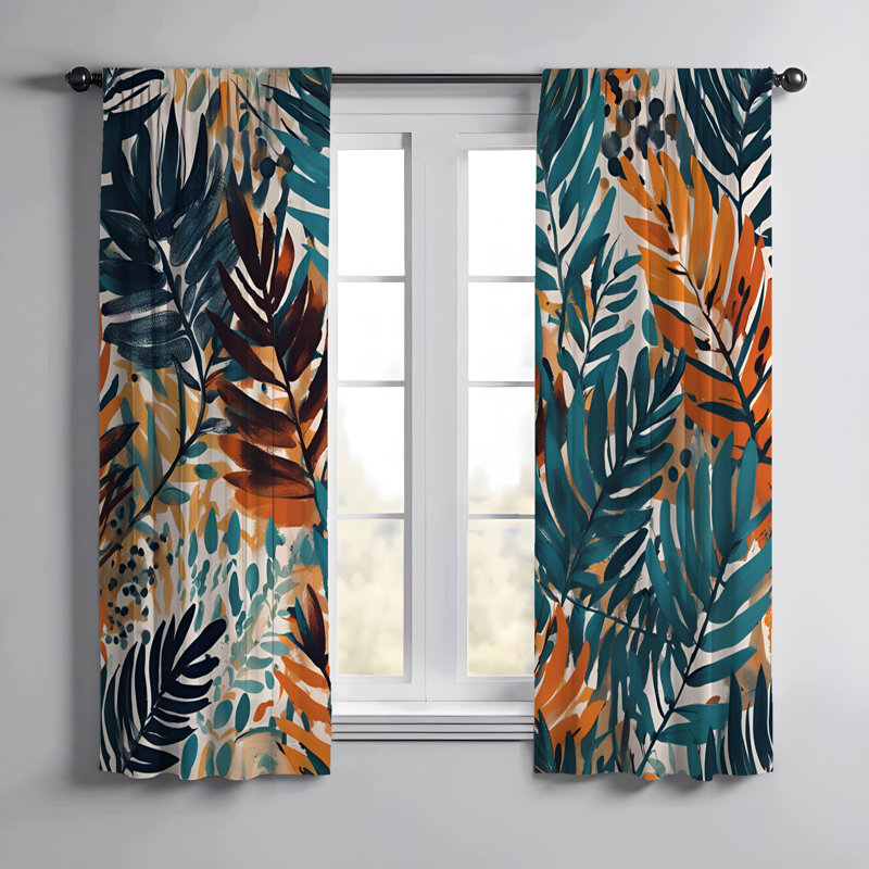 Paire de rideaux semi-transparents en polyester Dorta, L 40 po x L 82 po