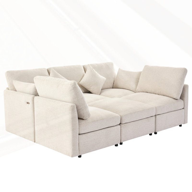 Sectional Sofa Modular Sofa U-shaped Sofa Couch, Beige