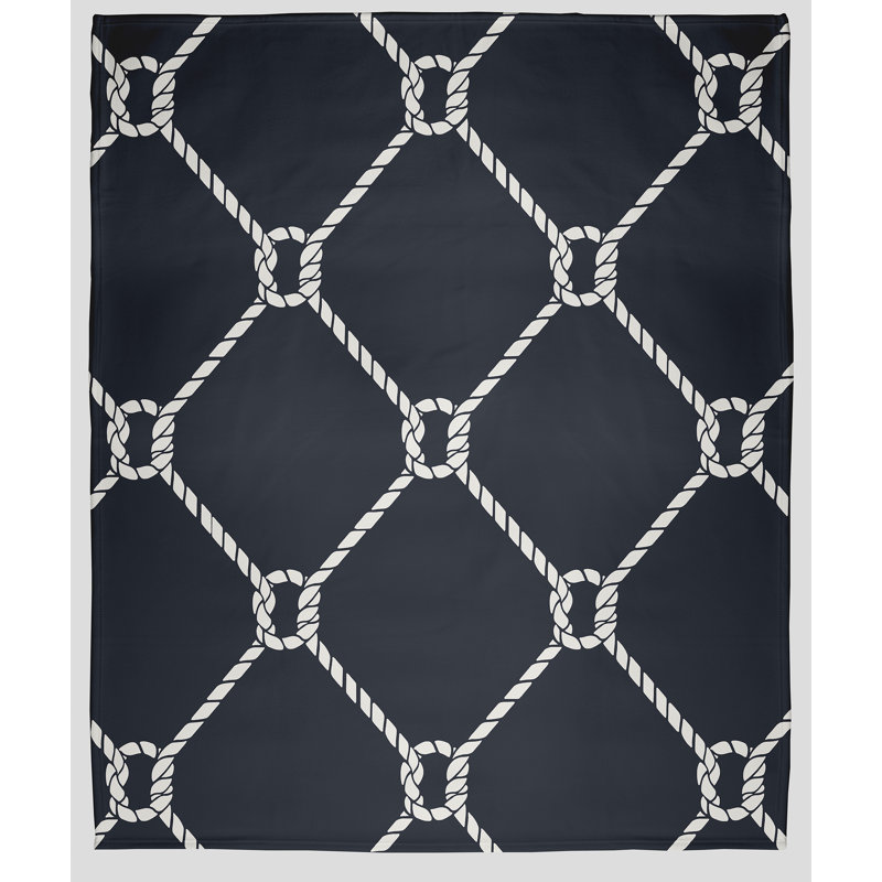 Jeté polaire Nautical Nights, L 60 po x L 80 po, 1.95, Requin bleu