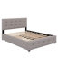 Grand lit plateforme tapissier avec 2 tiroirs et un lit gigogne-356858546