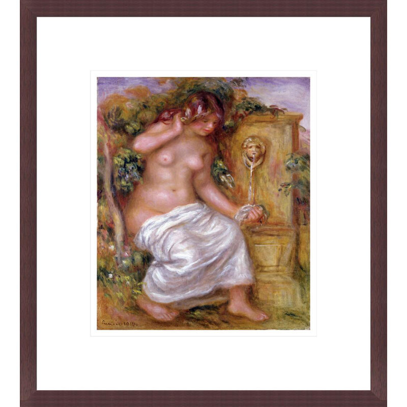 «The Bather at the Fountain» par Pierre-Auguste Renoir, impression giclée encadrée, H 15,23 po x l 13,75 po