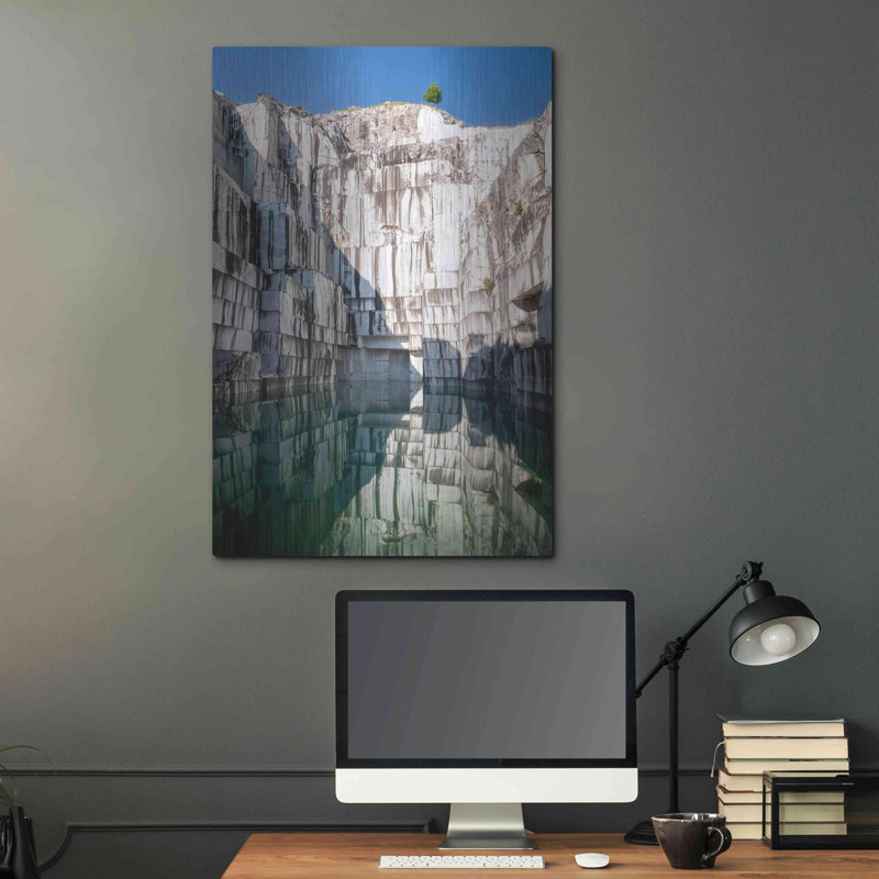 «Italian Marble» par Roman Robroek, art mural en métal, 12 po x 16 po, H 36 po x l 24 po