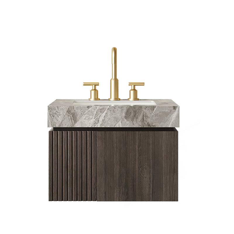 Meuble-lavabo 24 po avec lavabo, Espresso, Light Grey, 8" Widespread