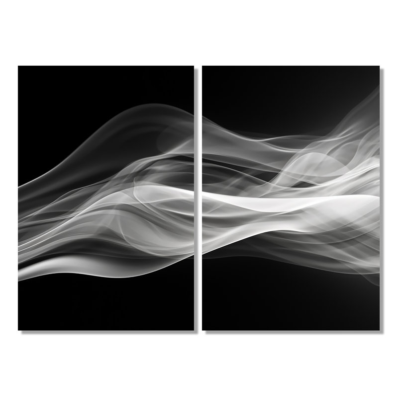 «Black White Contemplative Abstraction II», art mural moderne sur toile, 36" H x 48" W, Wrapped Canvas, Does Not Apply