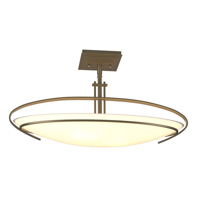 Plafonnier semi-encastré simple à 2 lumières 23,6 po Mackintosh, Doré clair