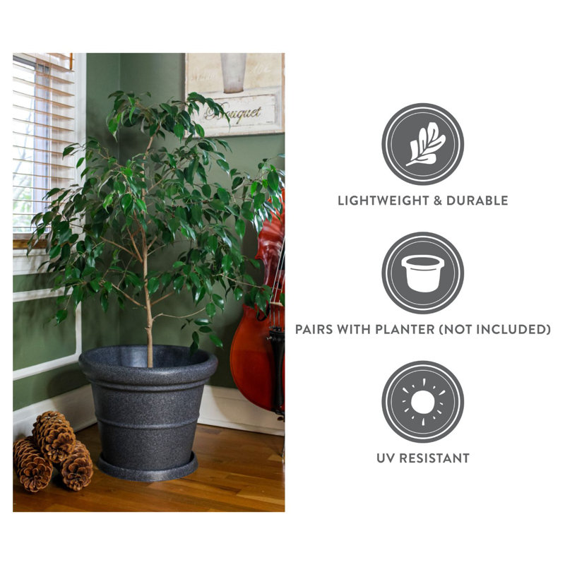 Soucoupe Terrazzo, H 1,8 po x l 18,88 po x P 18,88 po, Grès