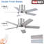 Ventilateur de plafond encastré en nickel brossé 42 po avec lumière DEL, télécommande et 5 pales deux tons Cryise-249509647-249509642-249509643