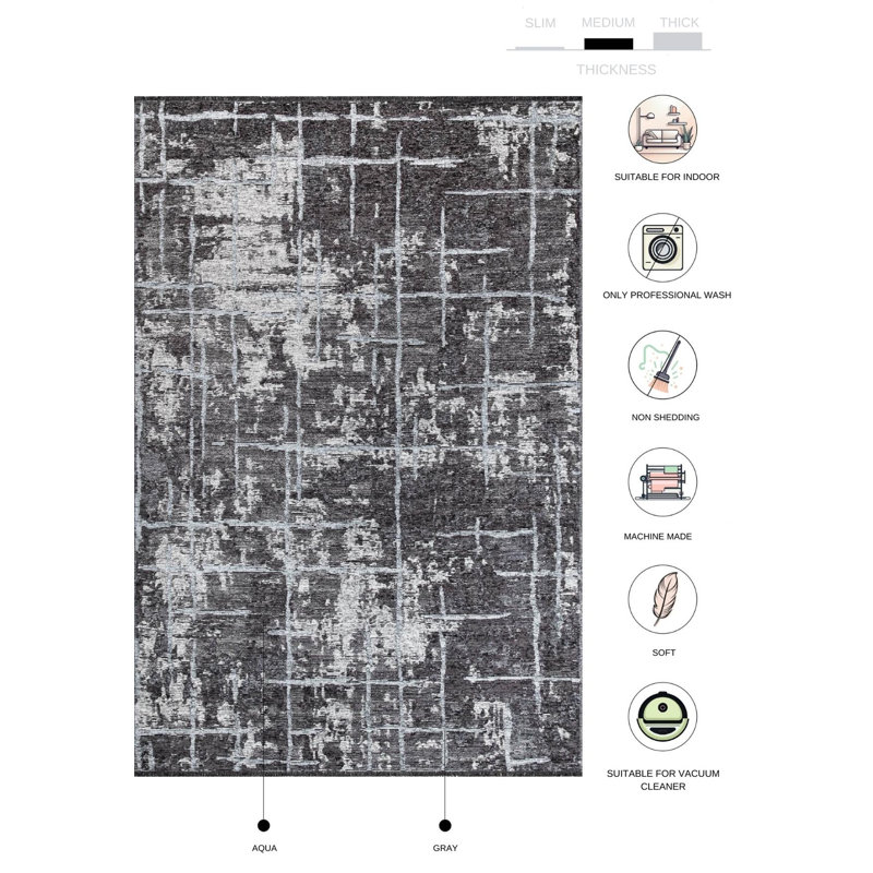 Tareia Abstract Indoor Rug, Rectangle 5' x 7'7"