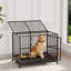 Meuble pour chien robuste de 37 à 48 po avec plateau amovible et roulettes verrouillables à 360 °-206192632