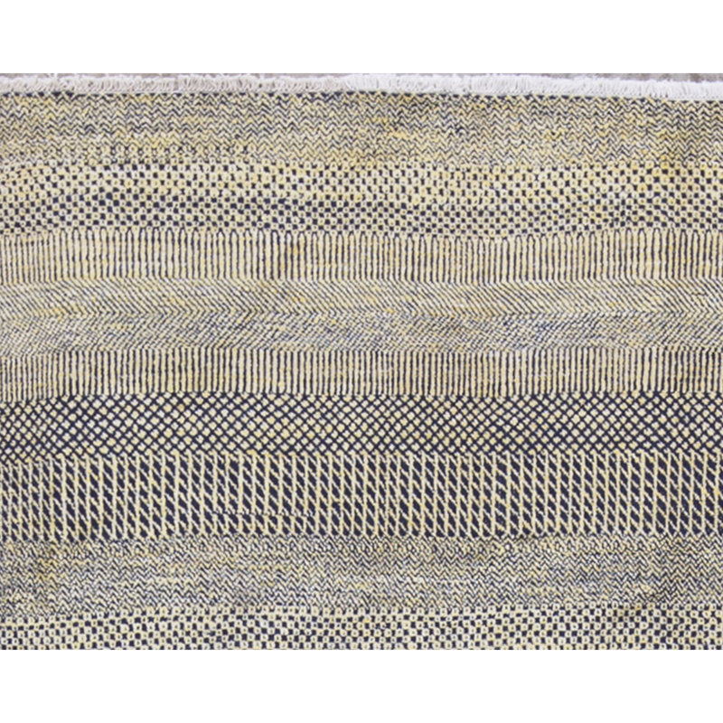 Tapis noir et jaune de haute qualité noué à la main