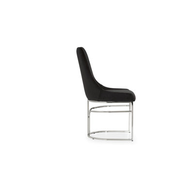2pc Dinning Chairs With Black Velvet, Steel Legs, Ergonomic For Long Sit Chairs, Sitting Experience