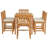 6 - Person Teak Solid Wood Patio Dining Set Umbrella Hole Included Rectangular Table with Cushions Included