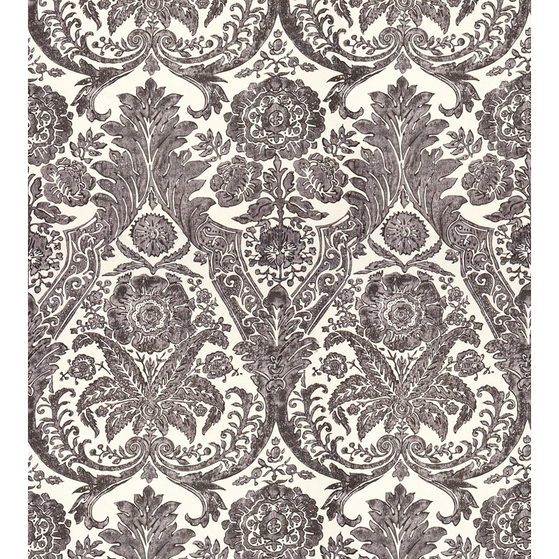 Oriana Damask Wallpaper Roll, Graphite