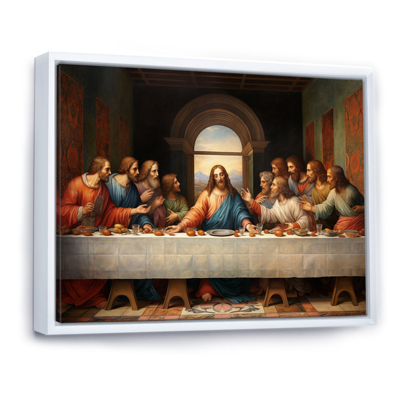 Masterpiece The Last Supper Of Today On Canvas Print, 12" H x 20" W x 1" D, Maple Floater Framed