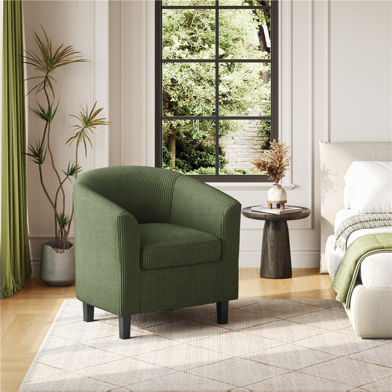 Fauteuil d'appoint Corduroy, Vert foncé