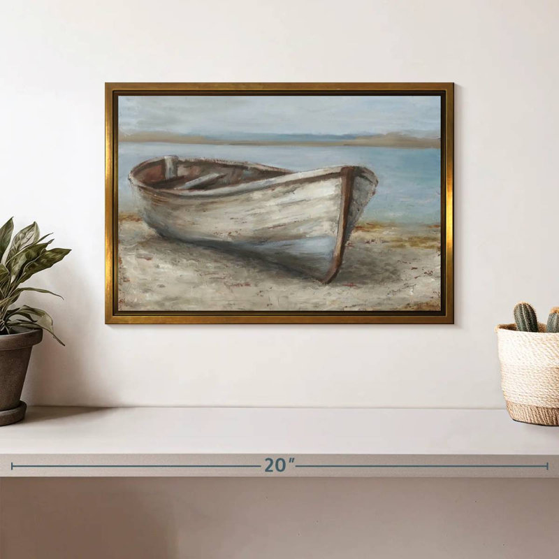Bateau blanchi à la chaux I, Cadre flottant doré, 13 po x 9 po