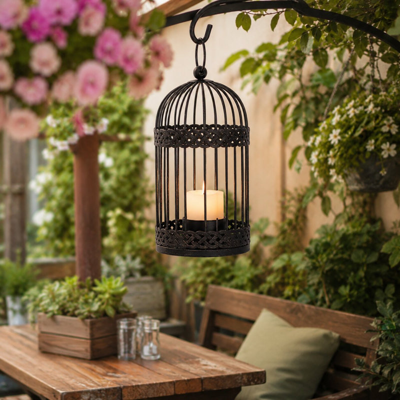 Lanterne suspendue 11,42 "rustique décorative pour patio, jardin, Bronze