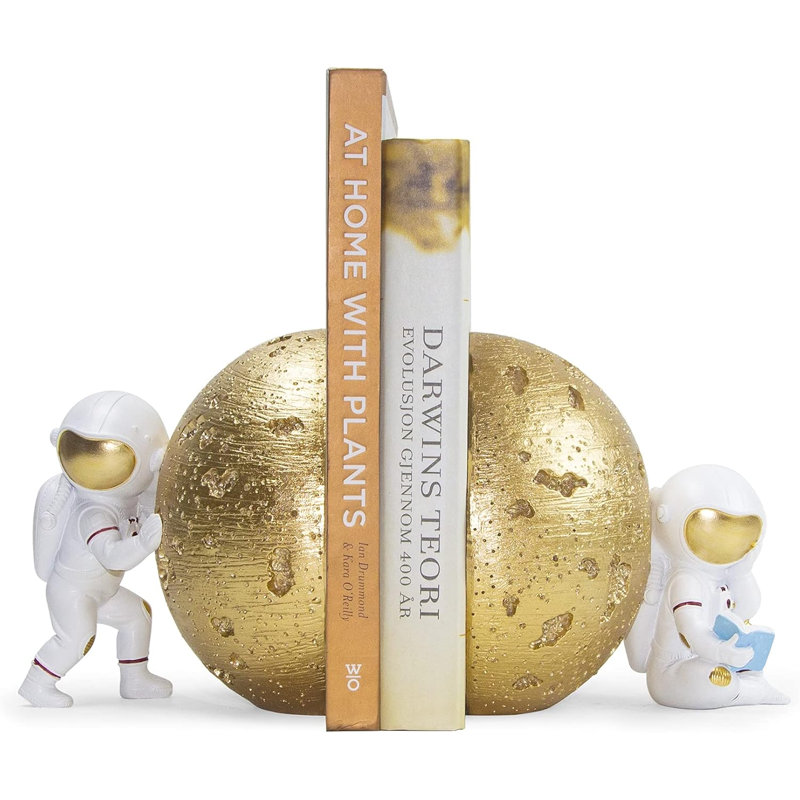 Serre-livres décoratifs en forme d'astronaute doré