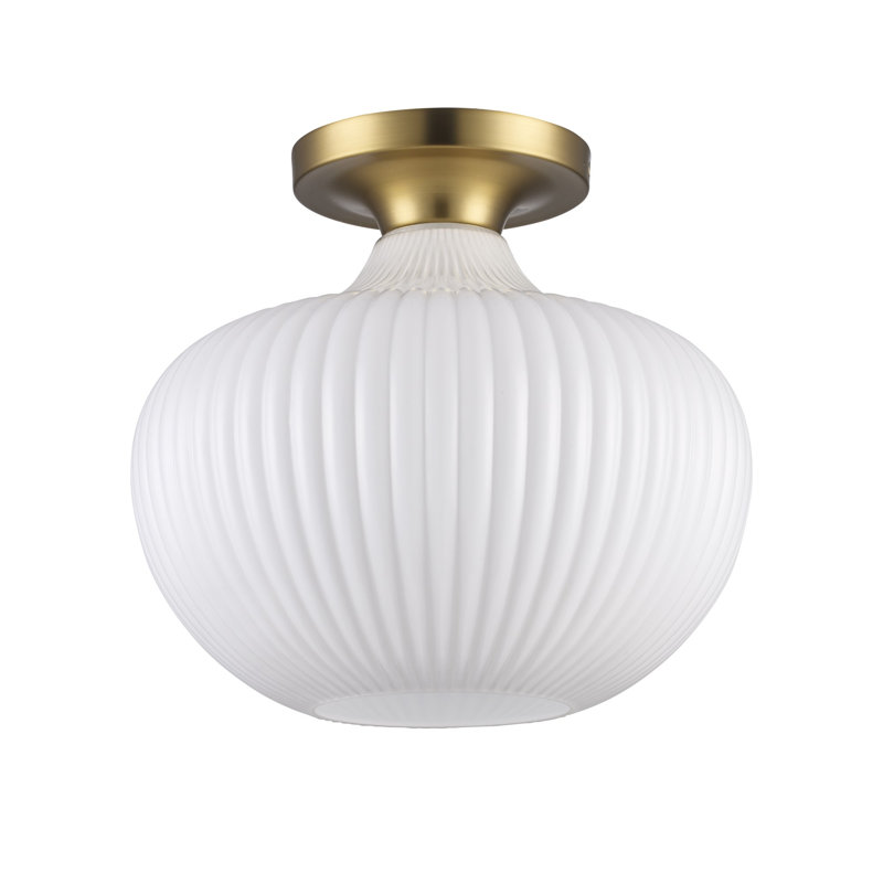 Plafonnier semi-encastré 1 lumière 12 po Collina, Or antique