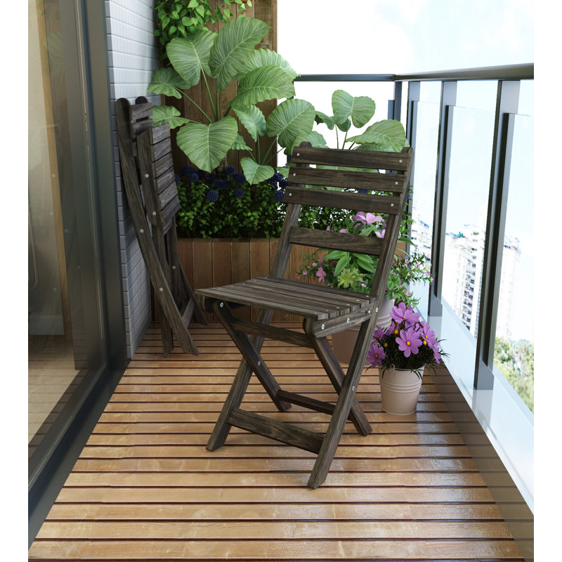 Chaise d'appoint de patio pliante en acacia