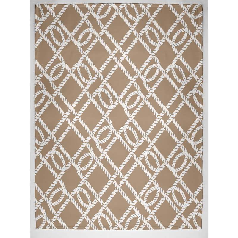Jeté à motif géométrique Nautical Nights, L 60 po x l 50 po x P 0,5 po, Beige / taupe