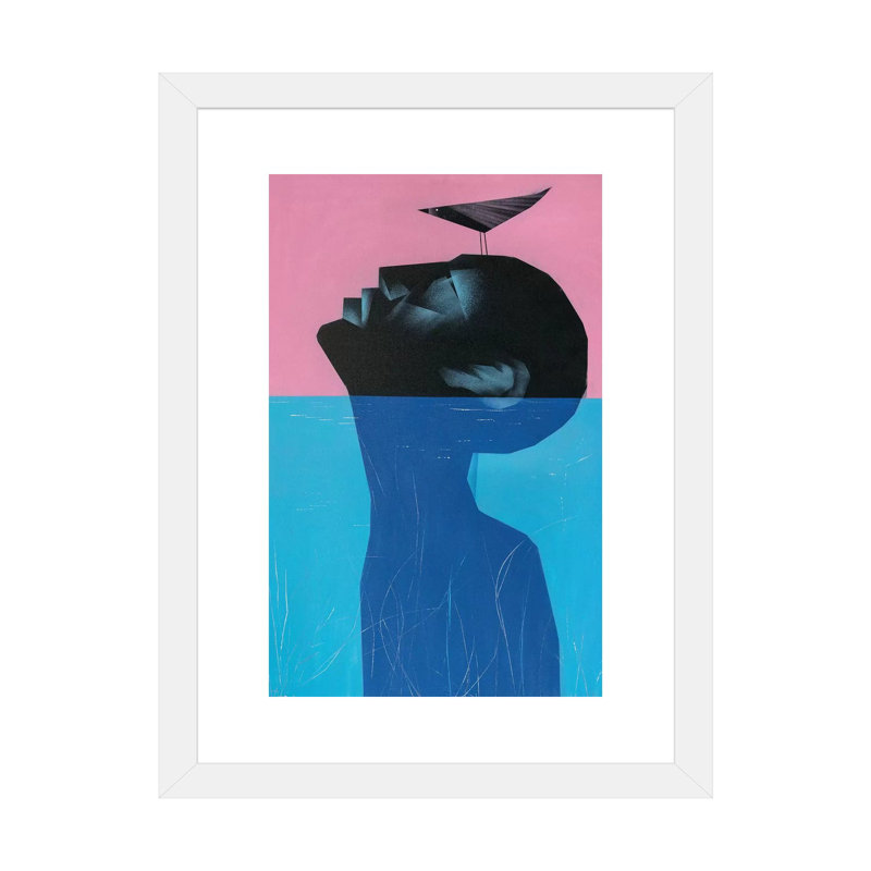 «Drowning Vol volontaire II» par VCalvento - impression d'art graphique, H 32 po x l 24 po x P 1 po, Papier encadré blanc