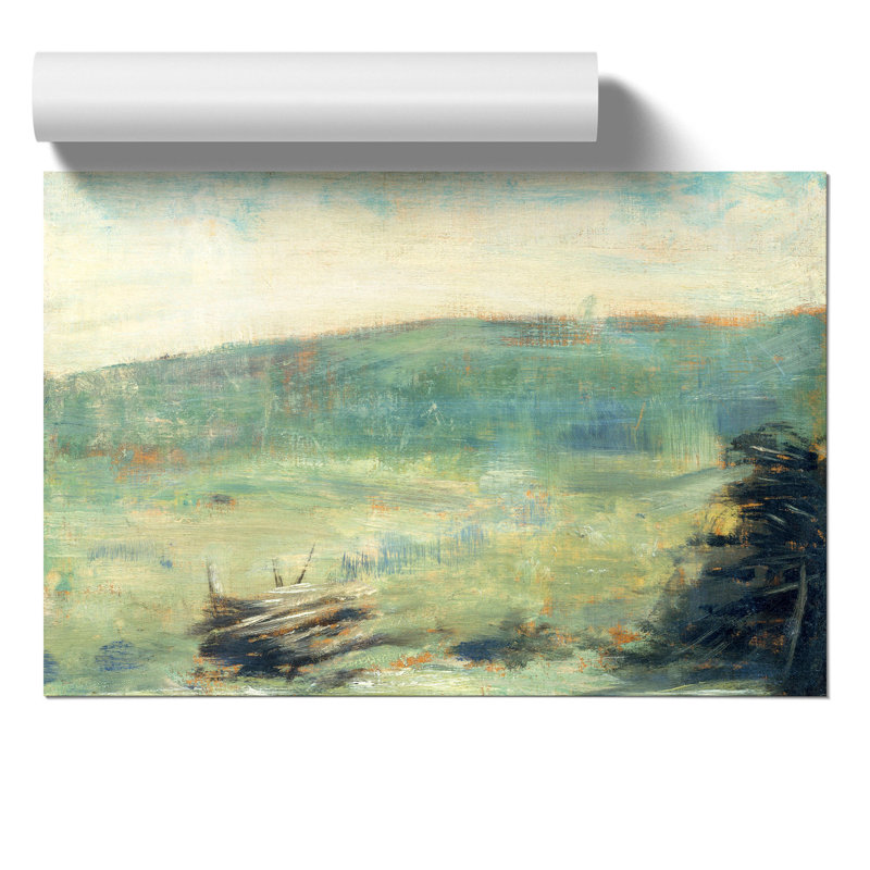 Landscape At Saint-Ouen by Georges Seurat - No Frame Painting, 30cm H x 42cm W x 0.1cm D