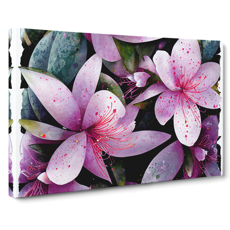 Rhododendron Flower Splash - Wrapped Canvas, 40cm H x 60cm W x 3cm D
