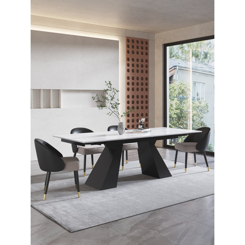 62.9" To 94.4" Modern Rectangular Extendable Dining Table For 6 to 10