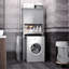 Armoire de rangement pour salle de bain au-dessus de la toilette en gris, avec portes doubles, tablette réglable et espace ouvert - Organisateur supplémentaire gris
