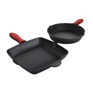 Kookantage Cast Iron Skillet Pre-Seasoned Cookware-6, 8, 10 Pans 3 Piece  Set with Silicone