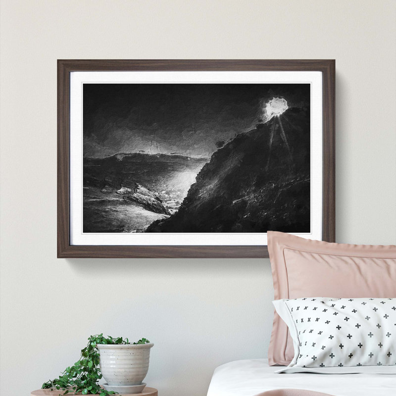 Arthurs Seat In Edinburgh Scotland - Single Picture Frame Painting, Walnut, 45cm H x 63cm W x 2cm D