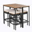 Ensemble de table de salle à manger 5 pièces à hauteur de bar et quatre tabourets avec coussins