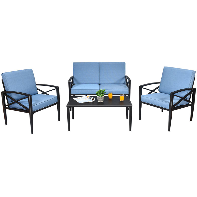 Barragan 4 - Person Patio Conversation Set with Cushions