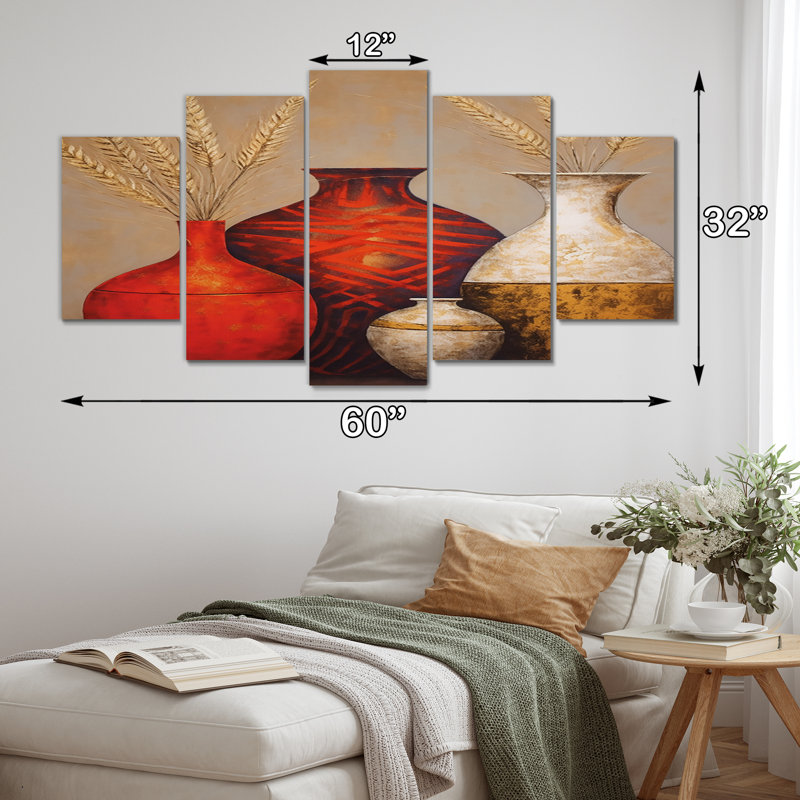 Boston - Boho Pottery Wall Decor - 5 Panels