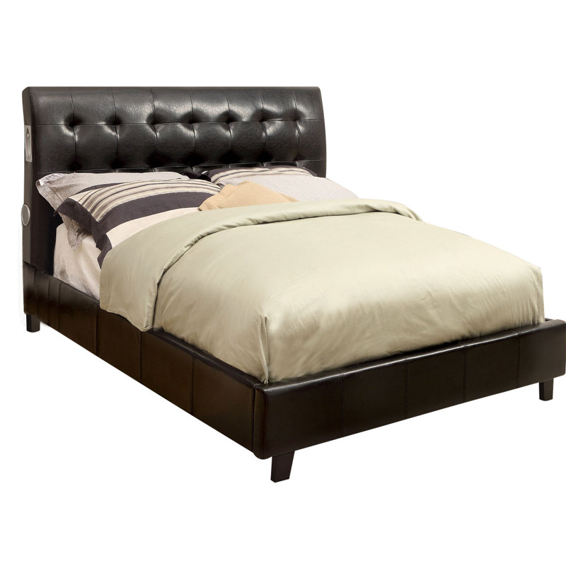 Lit plateforme tapissier Aniylah, Grand, Espresso