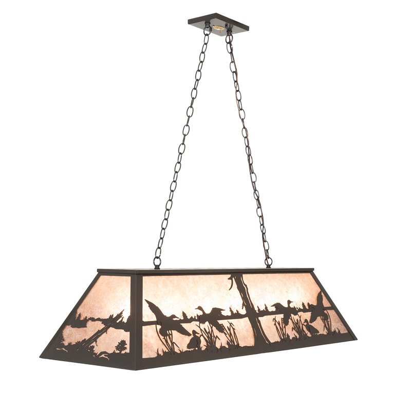 48" Long Ducks In Flight Oblong Pendant