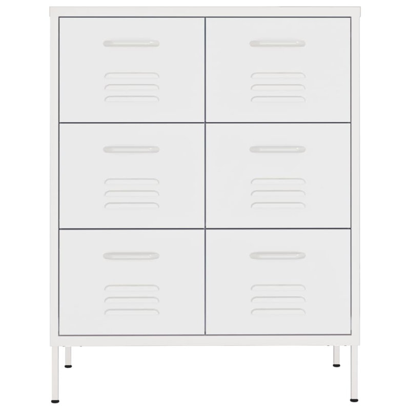 Drawer Cabinet Freestanding Storage File Cabinet for Home Office Steel, White