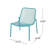 Teal Outdoor Stackable Chairs, Stable Frame, Rounded, 26"X22.09"X26 Iron Minimalist Look, 26" W X 22.09" D H,
