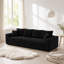 Canapé 102,4 po en velours côtelé 102,4 po, canapé-lit rembourré moderne et confortable, sièges profonds avec coussins moelleux et 3 repose-pieds, fauteuil convertible, noir-978010310
