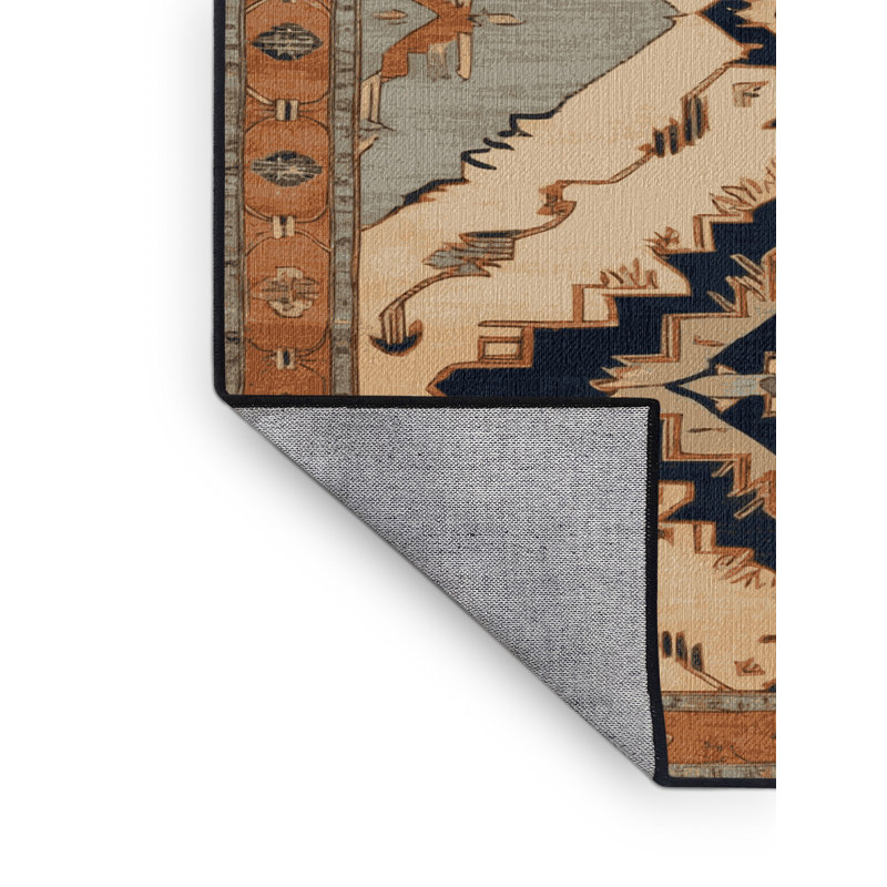 Tapis brun lavable à la machine, Rond 5 pi
