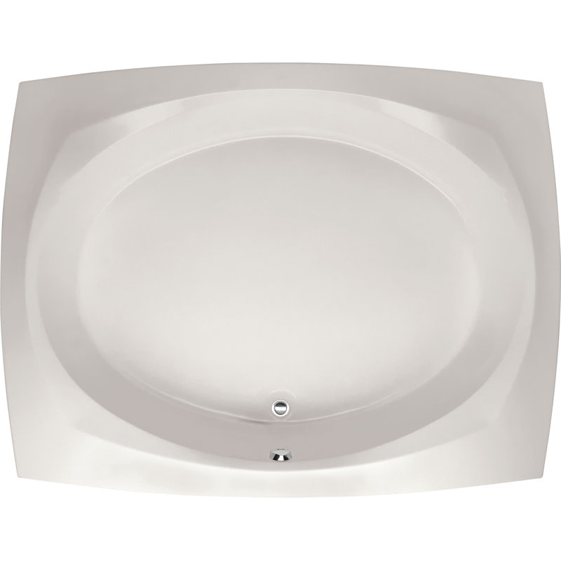 Baignoire à air chute 82" x 64" Designer, Blanc, Chrome poli