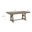 Table de salle à manger Mili, plateau extensible de 76 à 96 pouces, base à tréteaux ouverte, gris