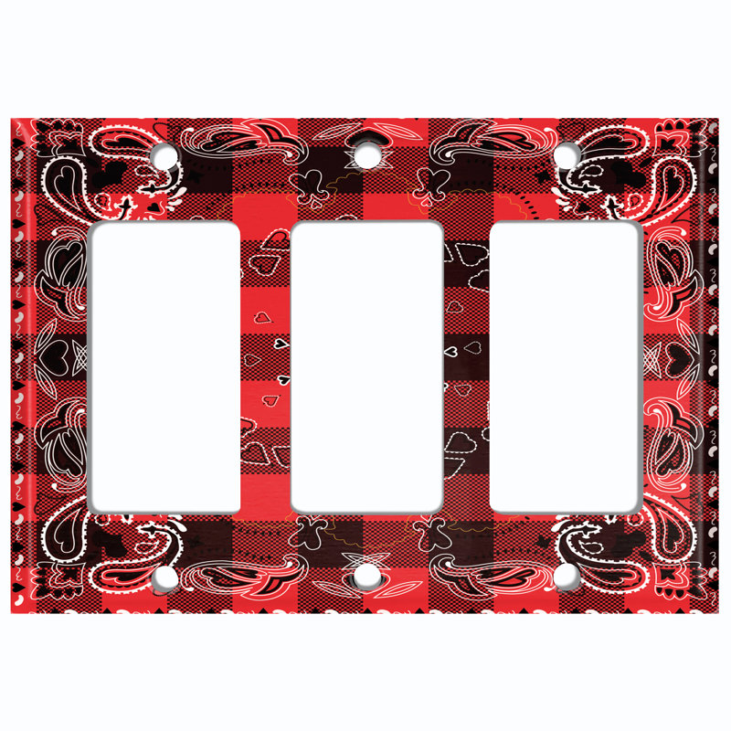 Patterned 3 - Gang Toggle Light Switch Standard Wall Plate