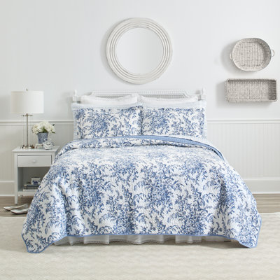 Ensemble de courtepointe réversible en coton Laura Ashley Bedford