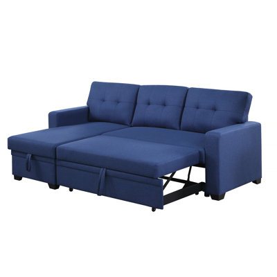 Convertible Upholstered Sectional Sofa with Pull-out Chaise