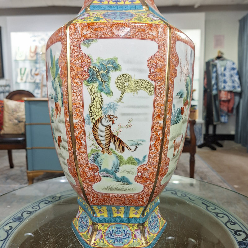 Animal and Floral Vase